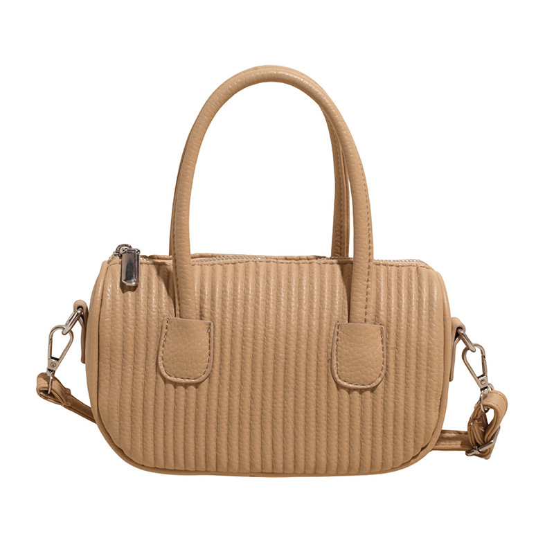 Bolso de moda coreano 2025 verano nuevo bolso femenino bolso de hombro a rayas casual bolso de mensajero con patrón de lichi simple
