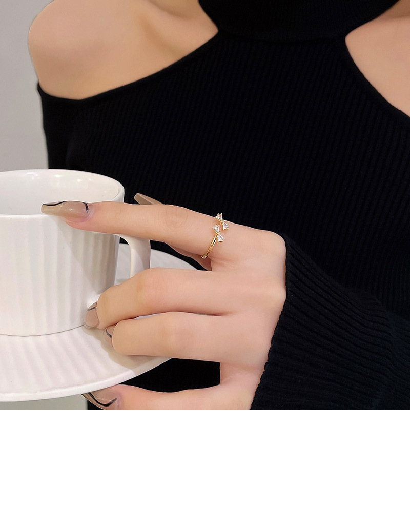 Fashion Butterfly Copper Inlay Artificial Gemstones Pearl Rings 1 Piece