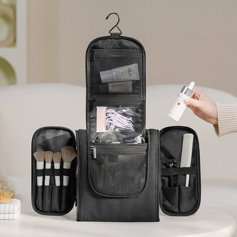 Travel bag men's waterproof travel organizer, hanging toiletry kit, multi-compartment (28×11×21 cm)