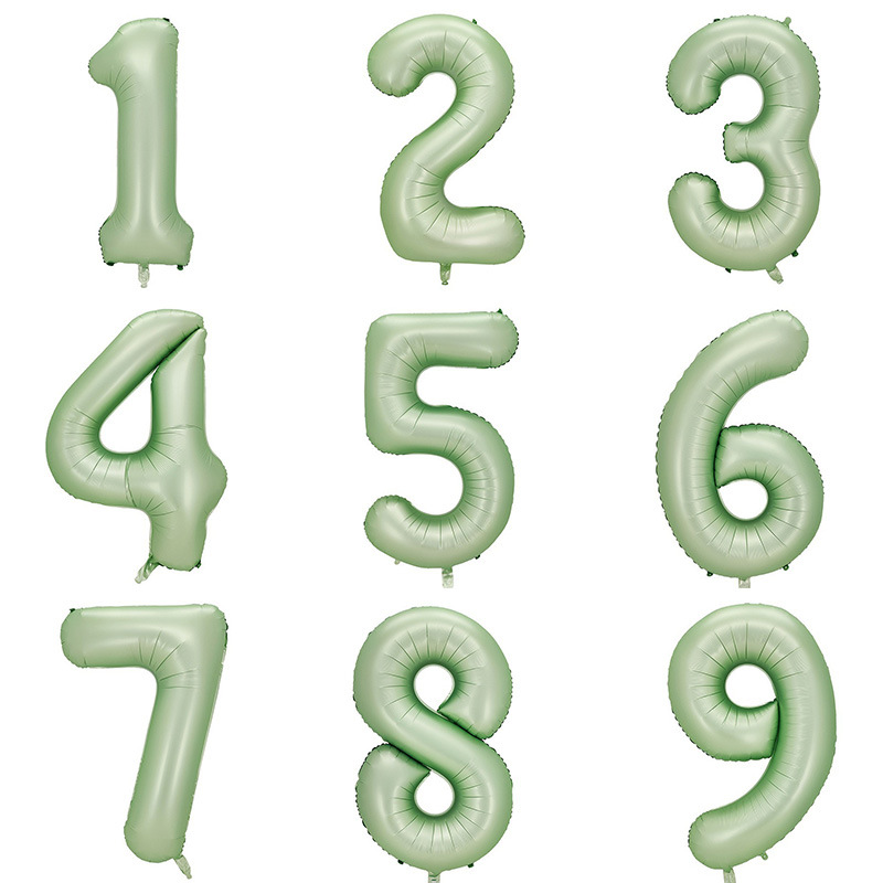 Versión estadounidense transfronteriza de 32 pulgadas verde oliva cumpleaños fiesta digital decoración de escena diseño película de aluminio papel de aluminio globo al por mayor