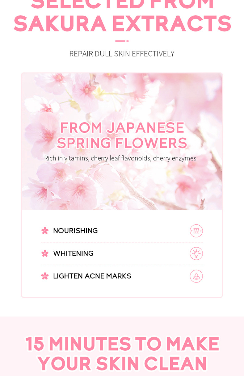 LAIKOU Sakura Mud Mask 75g Hydrating, Moisturizing and pore-cleaning mud mask skin care products cross-border supply undefined