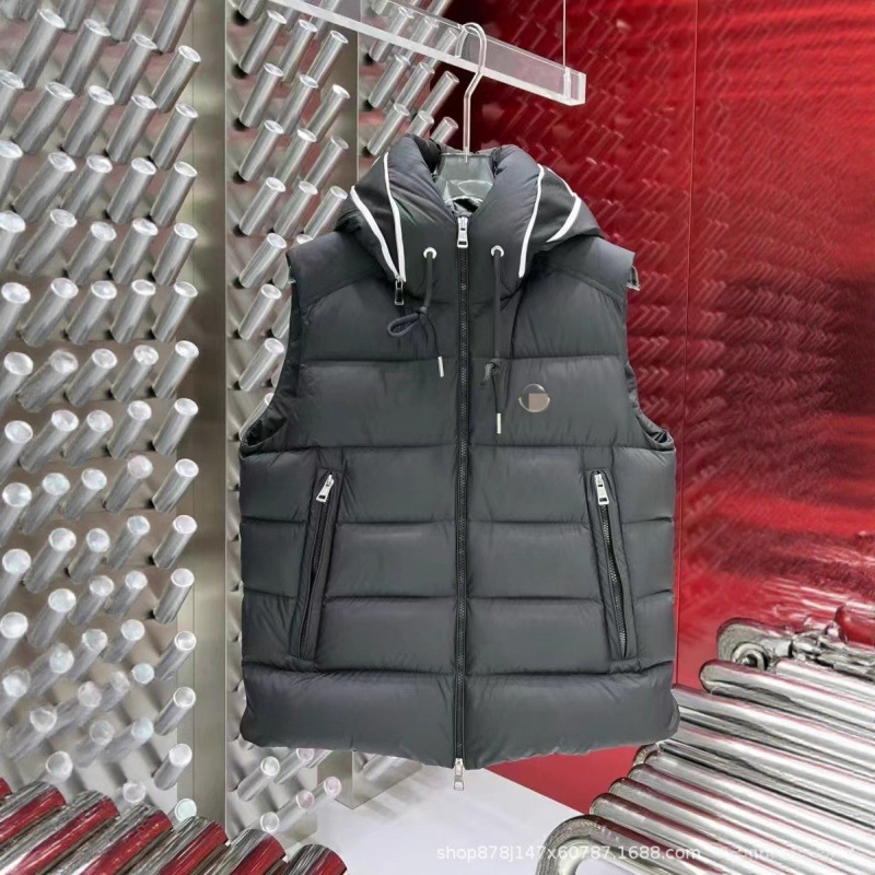 Cross-border high-end Moncler hooded letter logo down vest M Moncler 90 down jacket for men and women winter vest Cross-border high-end Moncler hooded letter logo down vest M Moncler 90 down jacket for men and women winter vest