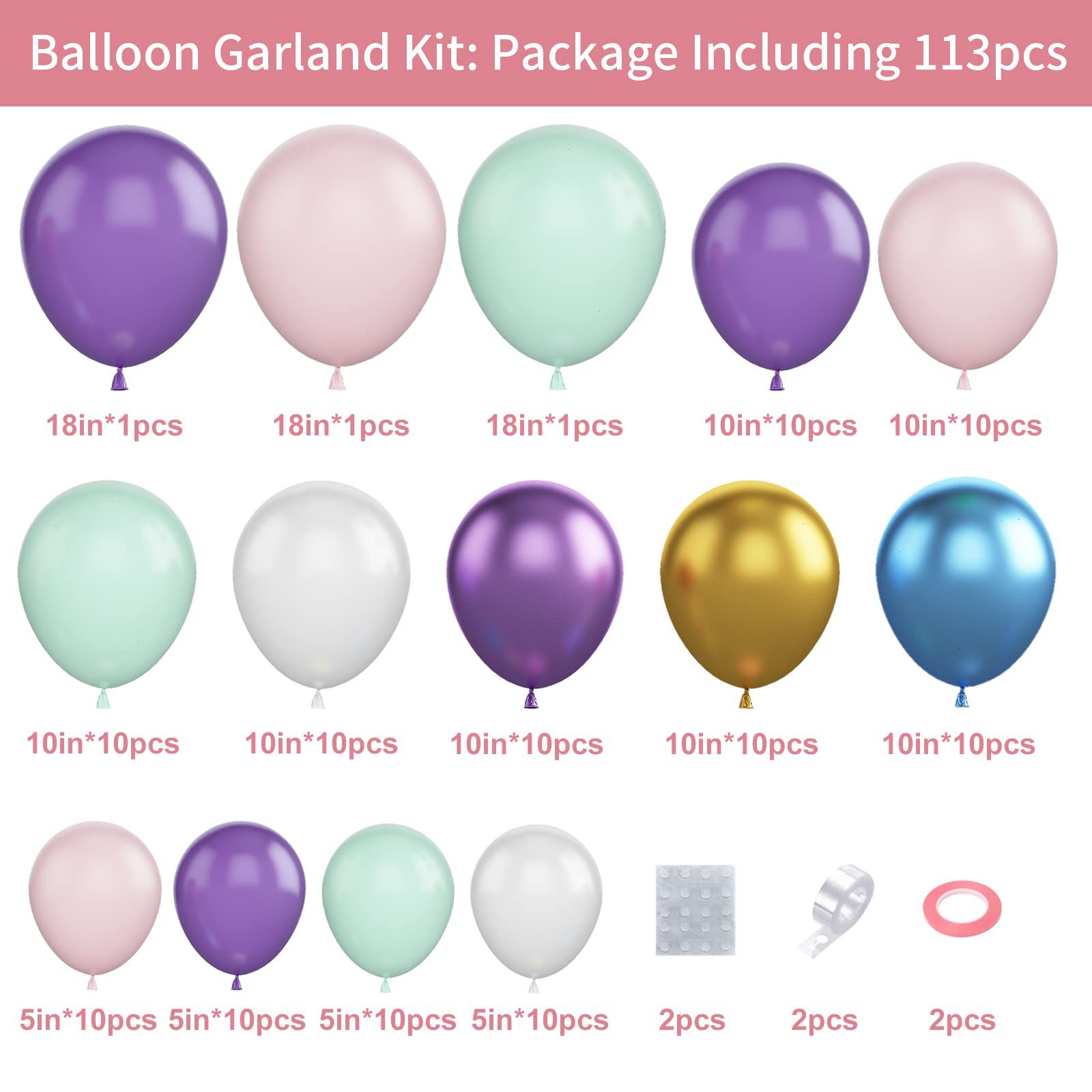 Birthday Colorful Emulsion Party Balloons 119 Pieces display picture 3