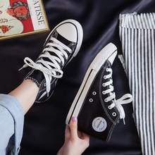 高帮帆布鞋女春季新款鞋子休闲学生韩版布鞋板鞋潮鞋2025百搭