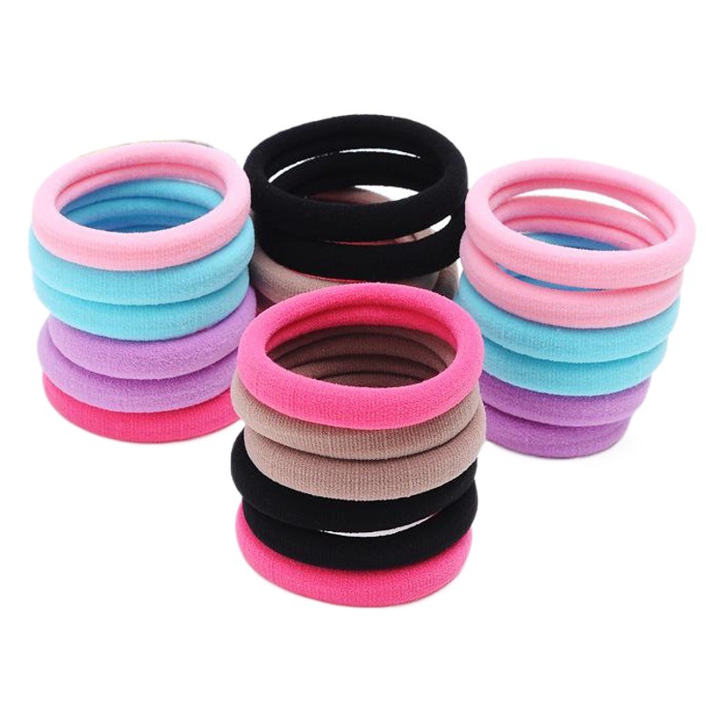 Banda de pelo de moda toalla banda de pelo lazo banda de goma del pelo hembra simple color sólido cabeza cuerda Cola de Caballo accesorios para el cabello hembra Red