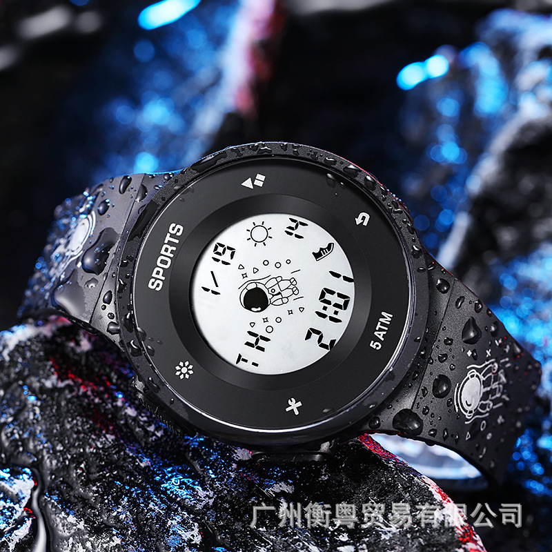Tiktok mismo estilo astronauta reloj masculino y femenino estudiantes jóvenes natación impermeable luminoso deportivo reloj electrónico