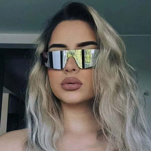 Cyberpunk Future Technology Frameless Sunglasses Trendy Men's Hot Girls Driving Riding Street Shot Sunglasses Women