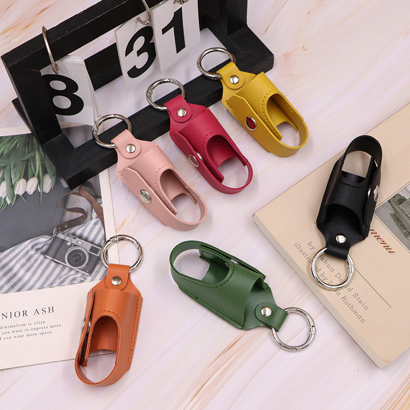 In-Stock Cross-Border Same Style Antibacterial Spray Bottle Storage Case Pu Magnetic Buckle Night Inhaler Holder Keychain