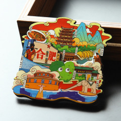中国城市冰箱贴磁贴安徽合肥黄山三河古镇旅游景点文创纪念礼品