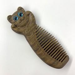 Green Sandalwood Small Cat Shampoo Expensive Blue Eye Cute Bag Hairbrush Small Portable Pocket Comb Sandalwood Hairbrush Wholesale