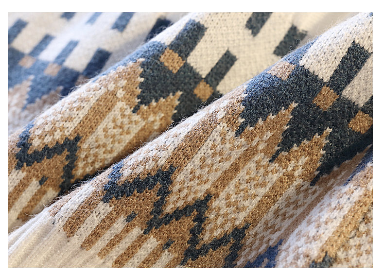 Herren-Langarm-Strickpullover, lässig, locker geschnitten, Rundhalsausschnitt, Polyester-Kaninchenwollmischung, Herbst-Winter-Mode mit Emblem-Design_voghion.com