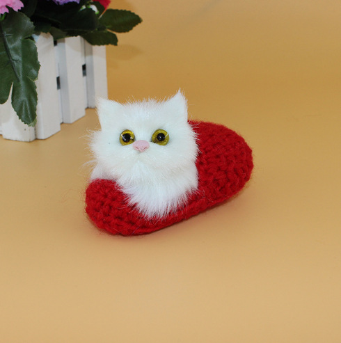 Simulación de gatos llamará lindos juguetes de peluche Simulación de gatos adornos Zapatillas de ojos abiertos Gatos muñecas Gatos niños cognición