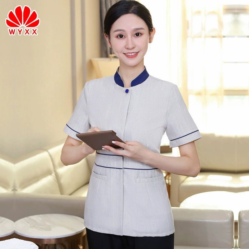 Одежда для уборки с коротким рукавом Женская рабочая одежда для гостей отеля тети Больничная собственность уборка персонала рабочая одежда дышащий костюм