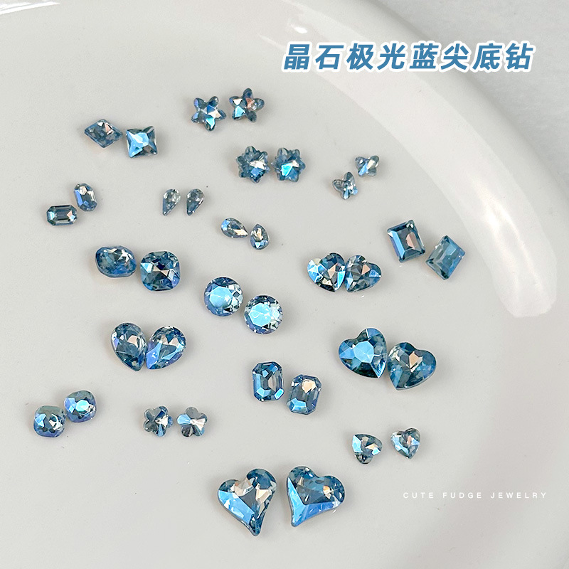 glass fake nails for manicure drop-shaped for nails