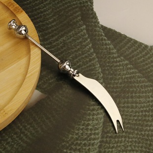 cross-border hot diy beaded cheese knife stainless steel tableware cheese knife with teeth western meal knife butter knife bread knife
