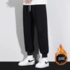 Black fleece trousers