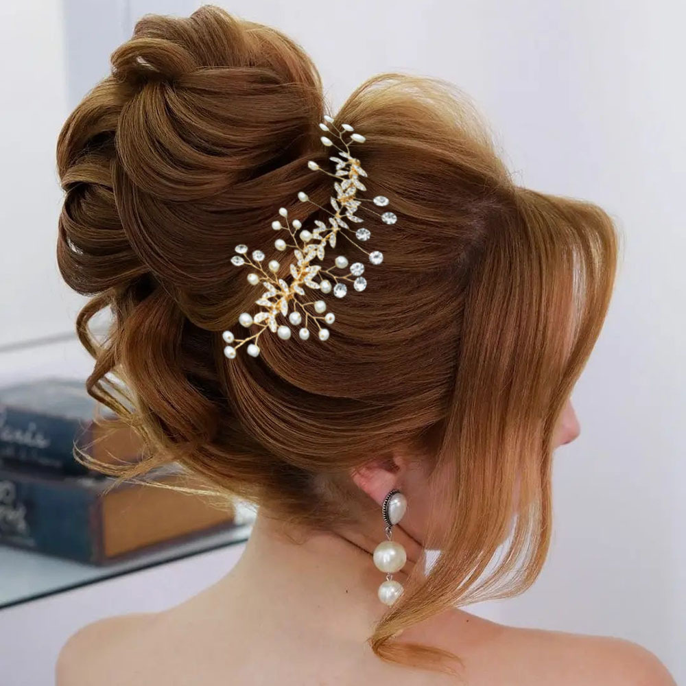 Women's Elegant Sweet Flower Alloy Plating Inlay Rhinestones Insert Comb display picture 4