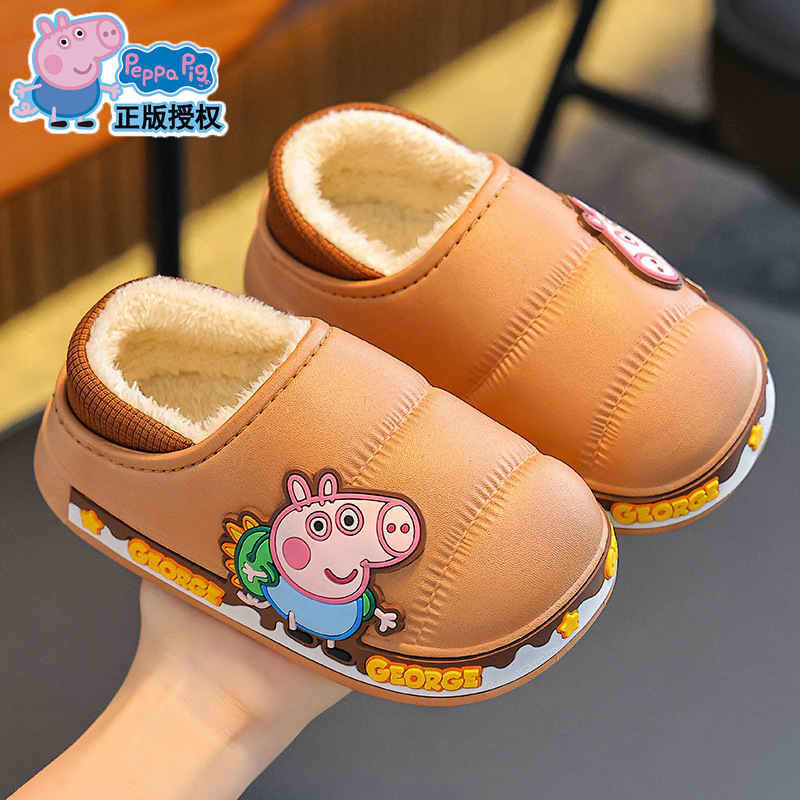 Piggy Page zapatillas de algodón de invierno para niños, niñas y niñas, calentamiento y veludo impermeable para bebés de 1 - 3 años, 2 zapatos de algodón para bebés