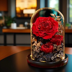 永生の花束の高級感は自分でバラの花を作ります。