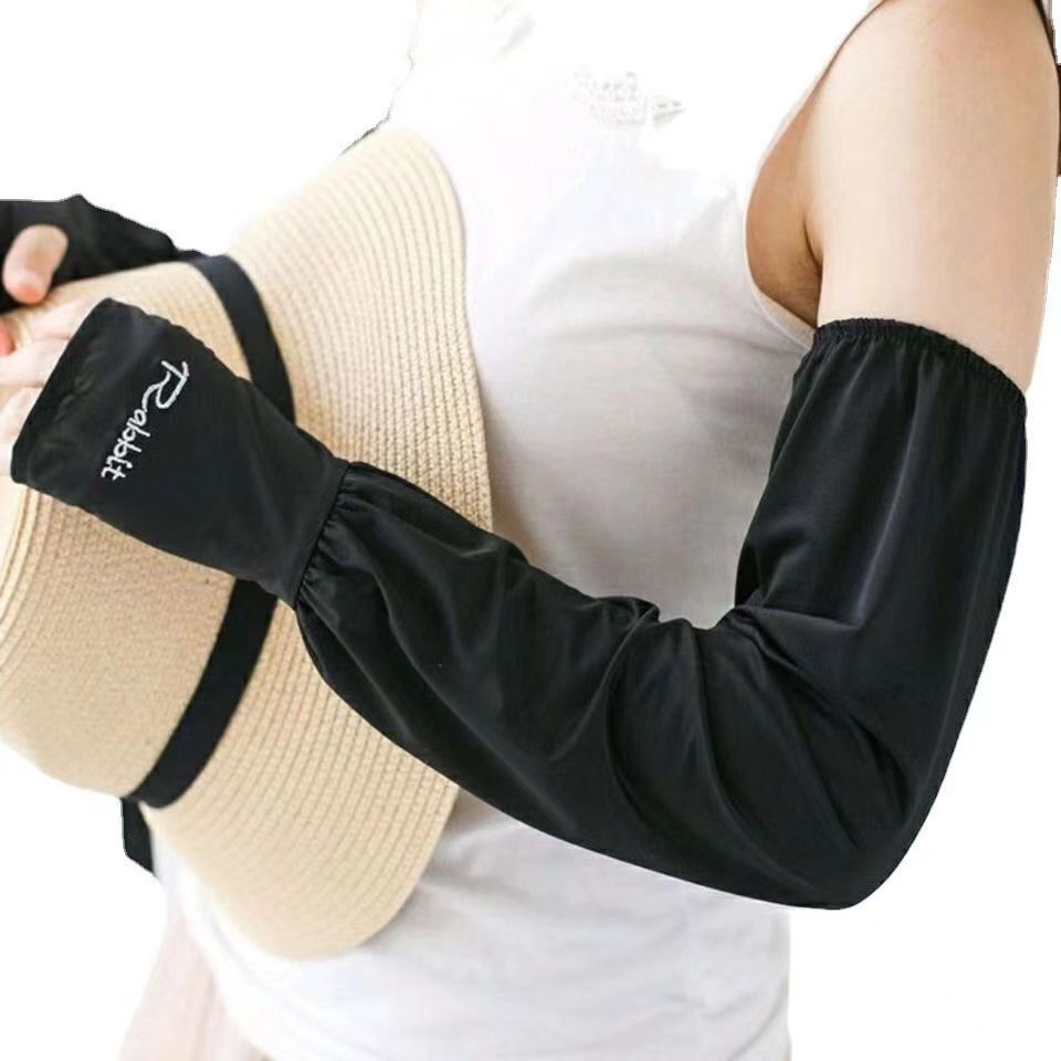 플러스 사이즈 느슨한 아이스 실크 소매 남성과 여성의 여름 얇은 선 스크린 UV 보호 모든 경기 사이클링 운전 통기성 햇빛