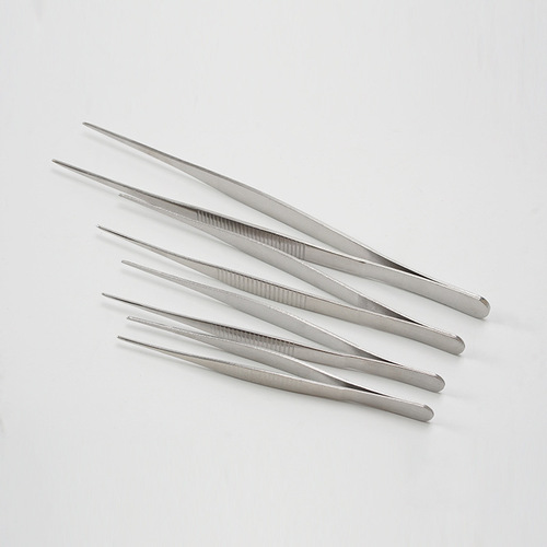 Stainless Steel Anatomical Tweezers, Pointed Tip, Toothed Lab Tweezers, Holding Forceps, Auxiliary Instrument Tweezers, Tissue Tweezers, 125mm to 200mm