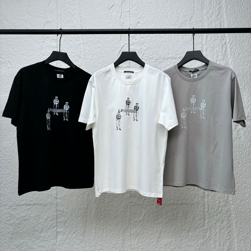 CP Foreign Trade Men's Fashion Brand Pure Cotton Printed Casual Round Neck Short-sleeved T-shirt Handsome Simple Casual Outdoor Sports CP Foreign Trade Men's Fashion Brand Pure Cotton Printed Casual Round Neck Short-sleeved T-shirt Handsome Simple Casual Outdoor Sports