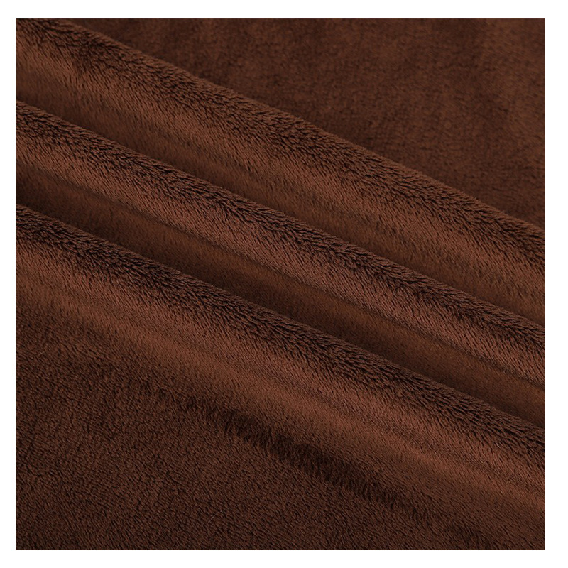 35mm巧克力色咖啡色超柔面料厂家销售鞋服玩具绒面料供应四季通用