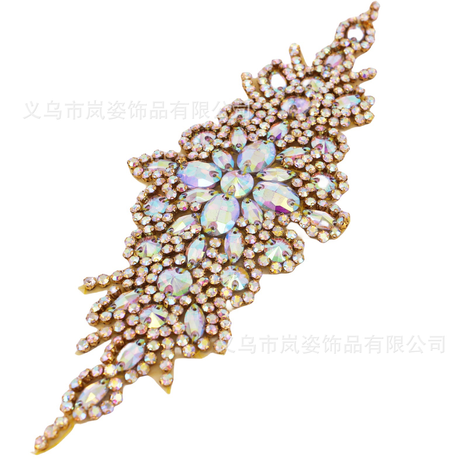 高档奢华水钻婚纱腰封 金色AB腰带 手缝水晶钻饰新娘配饰