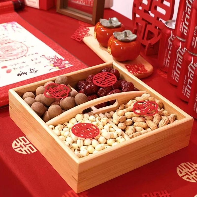干果盒高档客厅零食坚果收纳盒订婚摆件糖果瓜子早生贵子干果盘|undefined