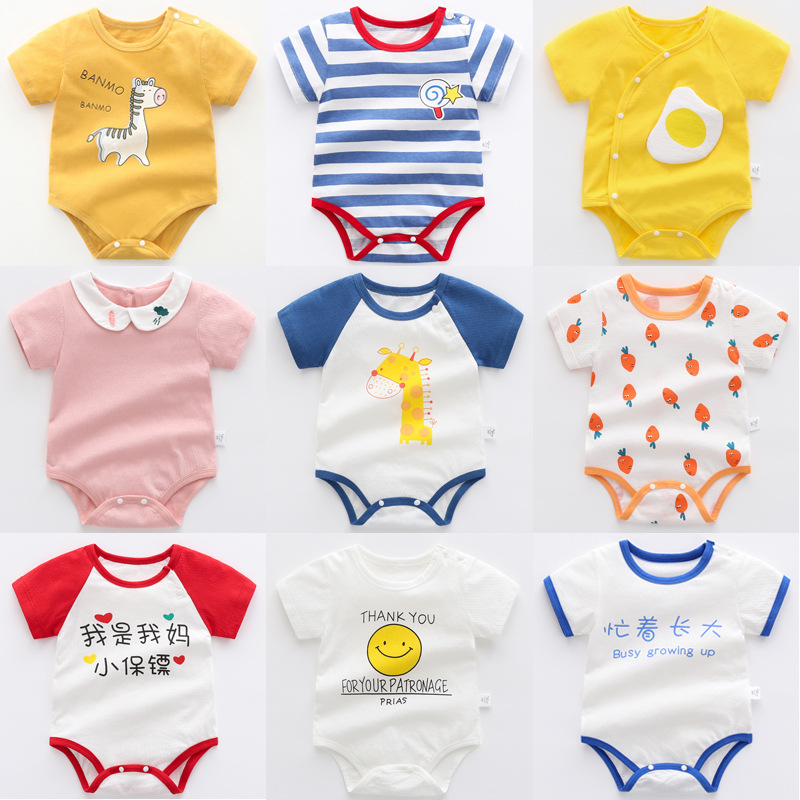 baby Conjoined clothes Short sleeved triangle Romper Summer wear newborn Female baby 3 months 6 Bodysuit child pajamas