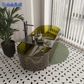 黑白花砖200x200南洋法式中古哑光全瓷花砖厨房民宿卫生间阳台砖