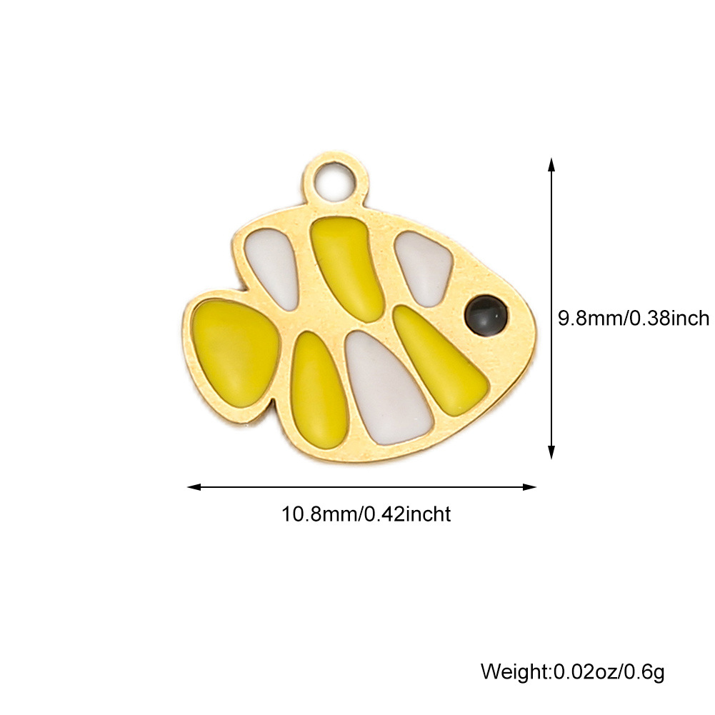1g Weight Pendant Jewelry Making Type DIY Jewelry Accessories Classification 1 Piece Quantity 304 Stainless Steel Material Starfish, Hippocampus, Fish Pattern All Seasons Season Enamel Design Cute, Marine Style Style 1 Piece 304 Stainless Steel Starfish Hippocampus Fish Pendant DIY Jewelry Accessories 1