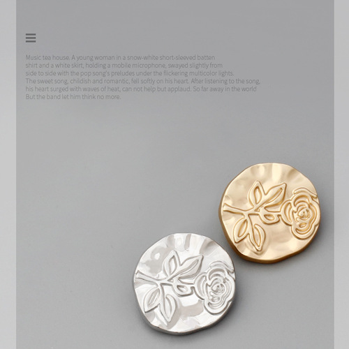 Metal buttons suit suit cuffs sweater coat flower bear golden round buttons accessories clothing accessories