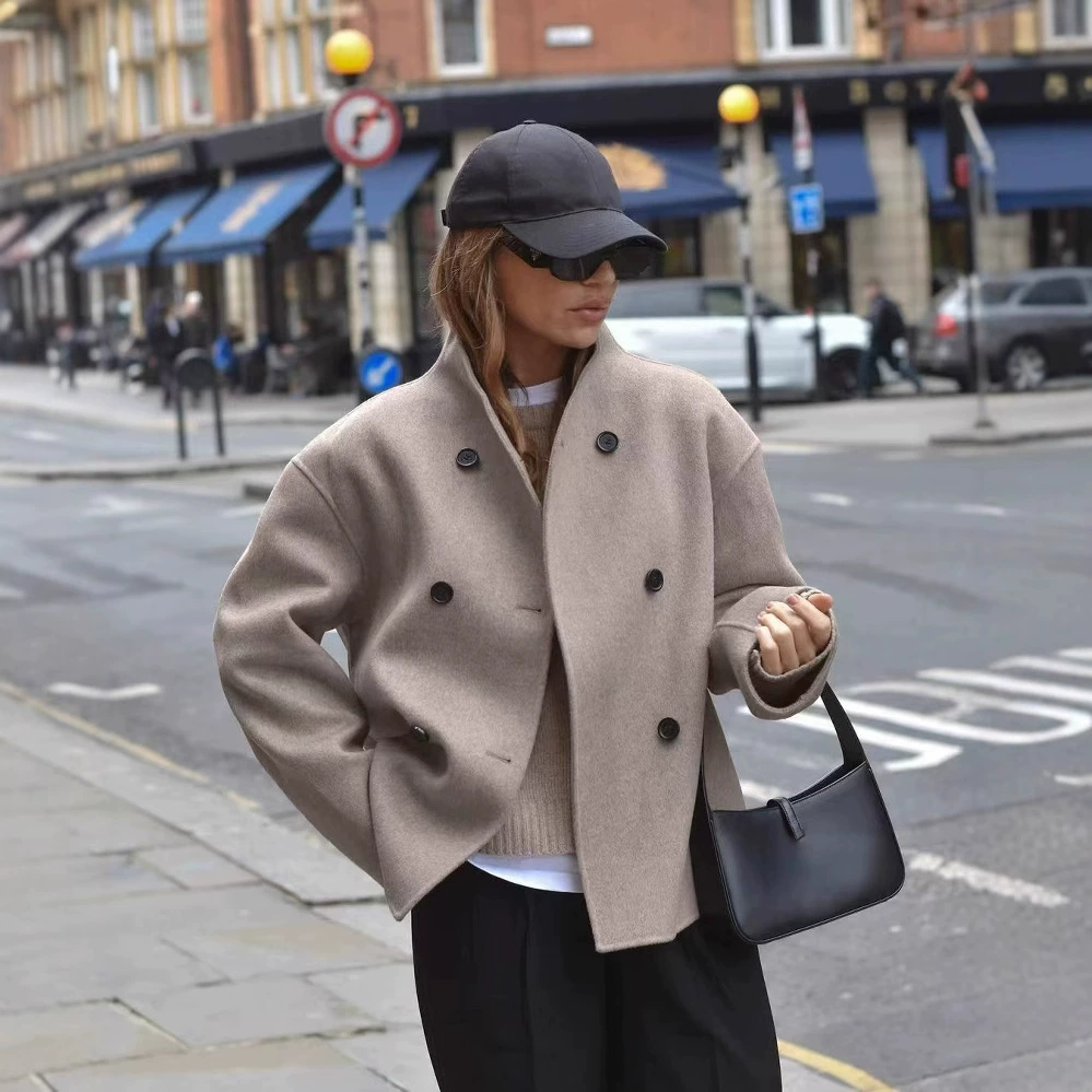 Amazon внешняя торговля трансграничная осенне-зимняя новая короткая шерстяная женская куртка во французском стиле во французском стиле топ