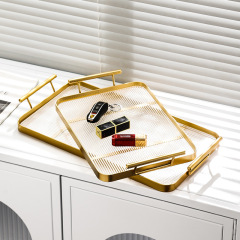 輕奢ins長方形托盤家用客廳亞克力鑰匙茶几收納置物水杯水壺托盤