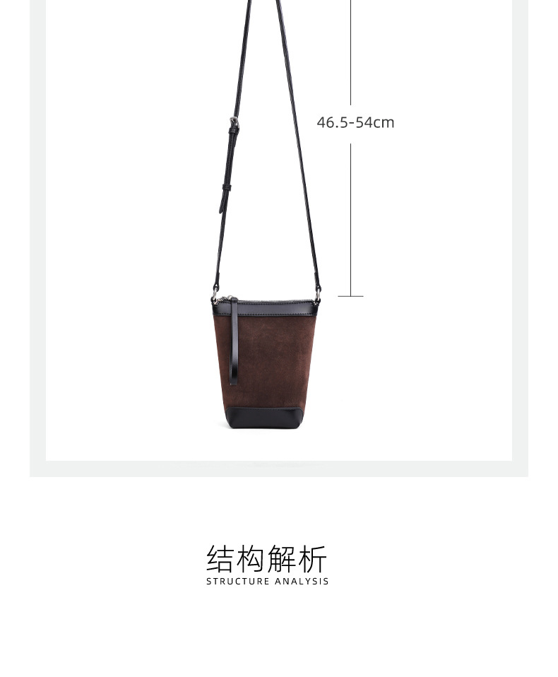 Túi bucket nữ đeo chéo kiểu mới mùa hè, chất liệu nhẹ, phong cách thời trang cao cấp — nâu chi tiết 9