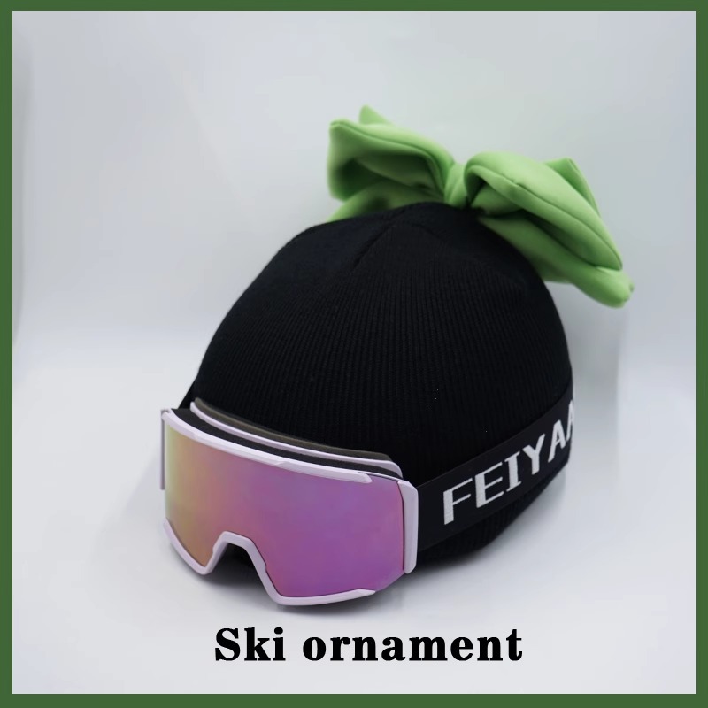 Avocado Green Double Layer Bowknot Ski Helmet Cover