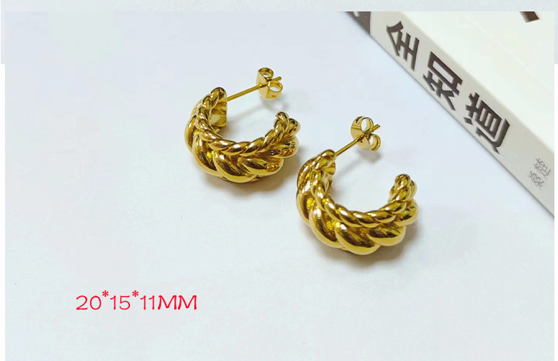 Daily Occasion 1 Pair Simple Style C Shape Plating Titanium Steel Ear Studs
