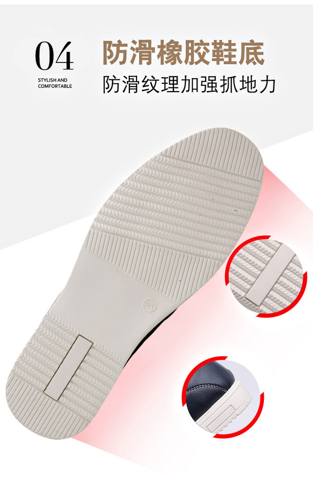 Giày lười nam cỡ lớn may thủ công, giày da casual xỏ chân, đế bằng, mũi dẹt — Màu xanh dương, màu đen chi tiết 11