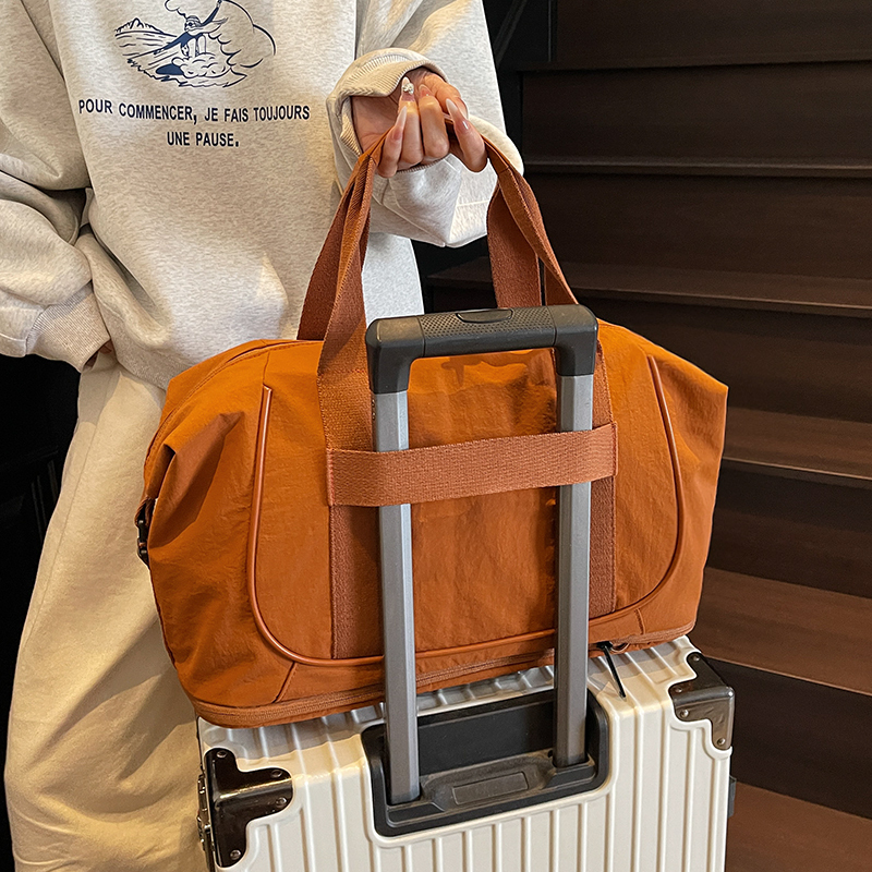 拡張可能なトラベルバッグ、女性用大容量短距離旅行収納荷物バッグ、ポータブル軽量クロスボディスポーツフィットネスバッグ|undefined