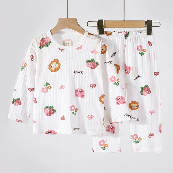 Pijama, strawberry, long-sleeve, trousers