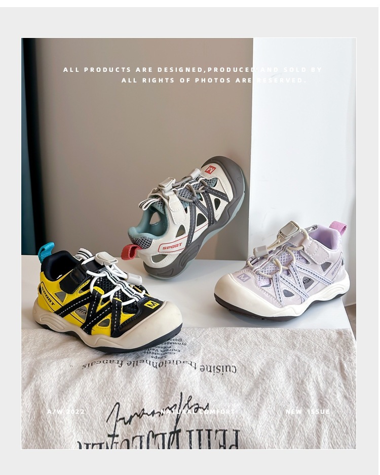 Breathable Closed Toe Childrens Sandals Soft Sole Beach Shoes_voghion.com