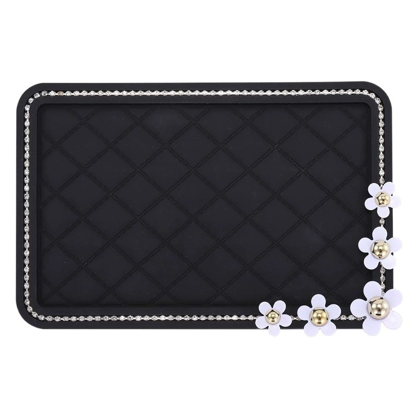 Автомобильный противоскользящий коврик, украшения, автомобильный коврик с перьями, автомобильный силиконовый коврик с центральным управлением, автомобильный декоративный алмазный коврик, трансграничный новый продукт