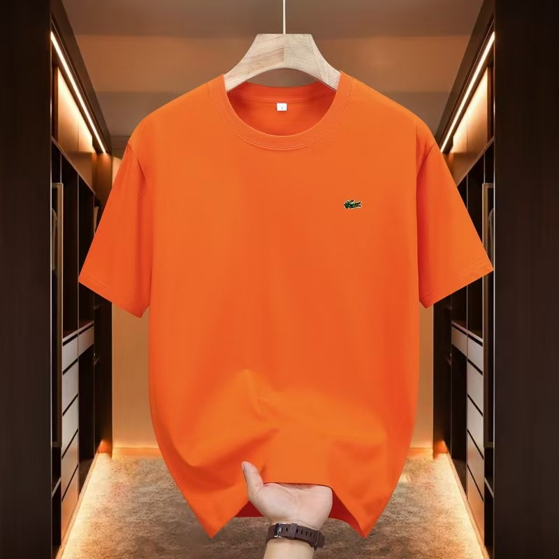Lacoste T-shirt Embroidered Crocodile Logo Orange