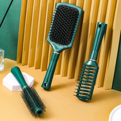 新款按摩梳塑料墨綠色彈性氣囊梳貴婦順髮捲發氣墊梳美妝梳子批發