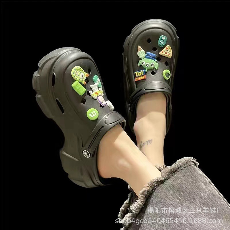 厚底洞洞鞋女款新款增高防滑时尚网红爆款沙滩凉拖鞋外穿夏季|undefined