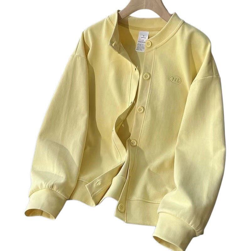 哇塞~巨好穿~灰色爱心纽扣棒球服女秋冬学生潮牌加绒夹克开衫外套