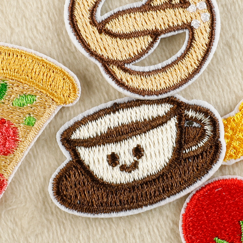 メーカー既製漫画食品刺繍ステッカー diy 衣類アクセサリー装飾アイロンパッチ한국 Wappen 布ステッカー|undefined