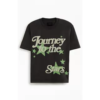 跨境纯棉欧码Pacsun Men's Journey To The Stars Washed Oversiz