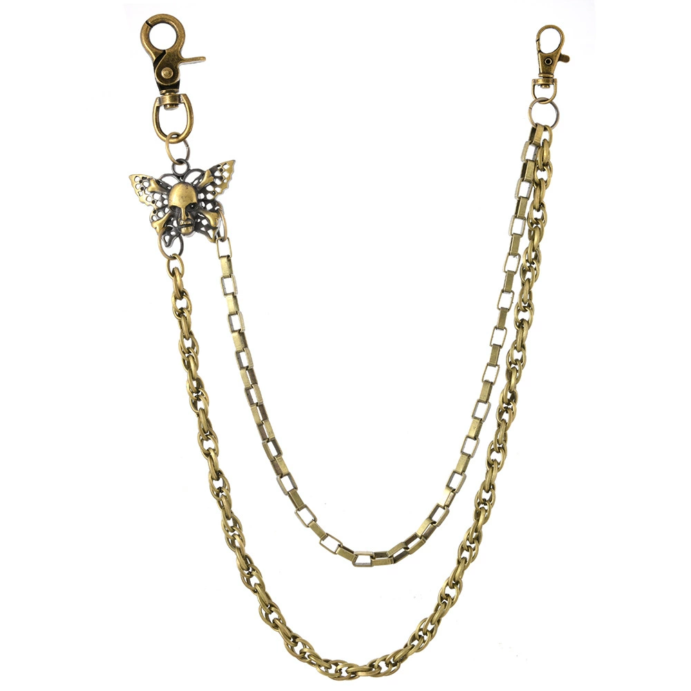 Простой новый стиль брюки аксессуар креативный ретро черепа многослойная цепь джинсовые брюки цепи персонализированный панк стиль талии цепи